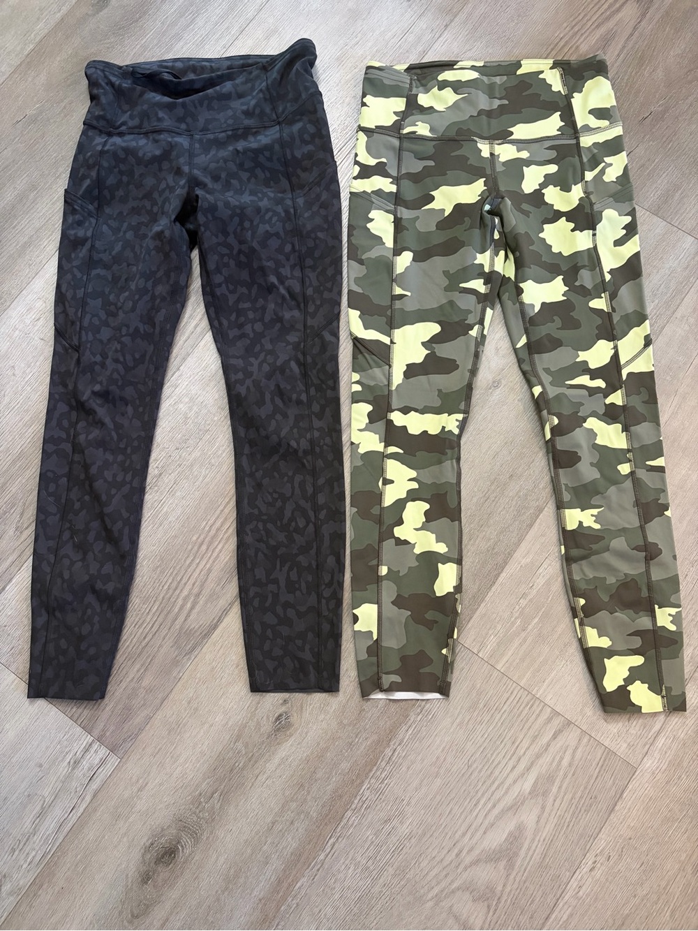 lululemon athletica Camo Leggings Pair - Black & Olive Green/Yellow Camouflage